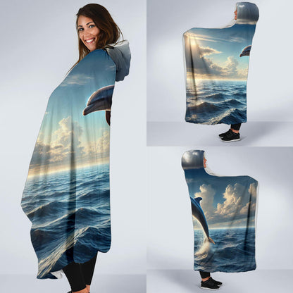 Bottlenose Dolphin | Hooded Blanket