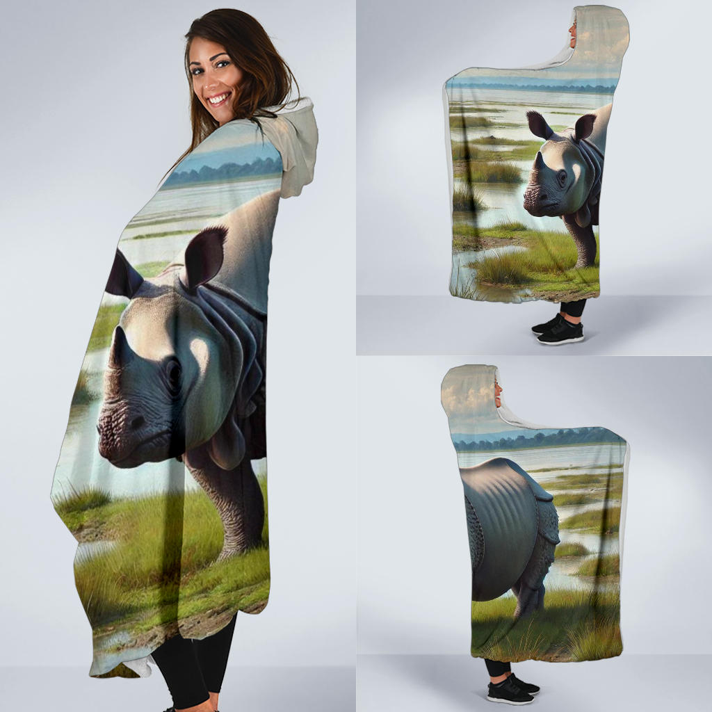 Greater One-horned Rhino | Hooded Blanket