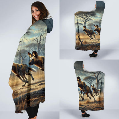 African Wild Dog | Hooded Blanket