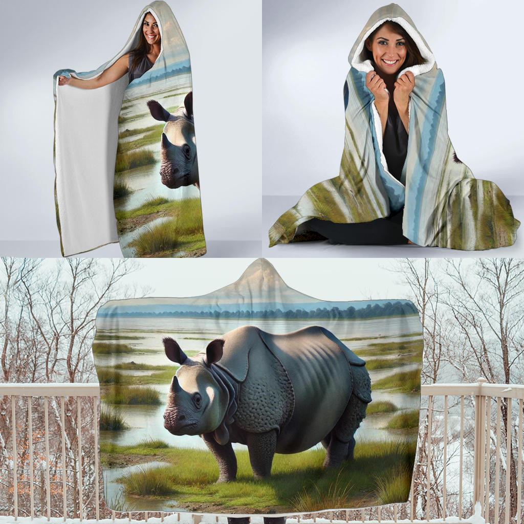 Greater One-horned Rhino | Hooded Blanket